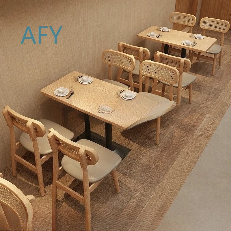 Tea Restaurant Dining Table and Chair Set for Western Restaurant Hotel Cafe Bistro Fusion Dining Room Card Seat Simple Meal