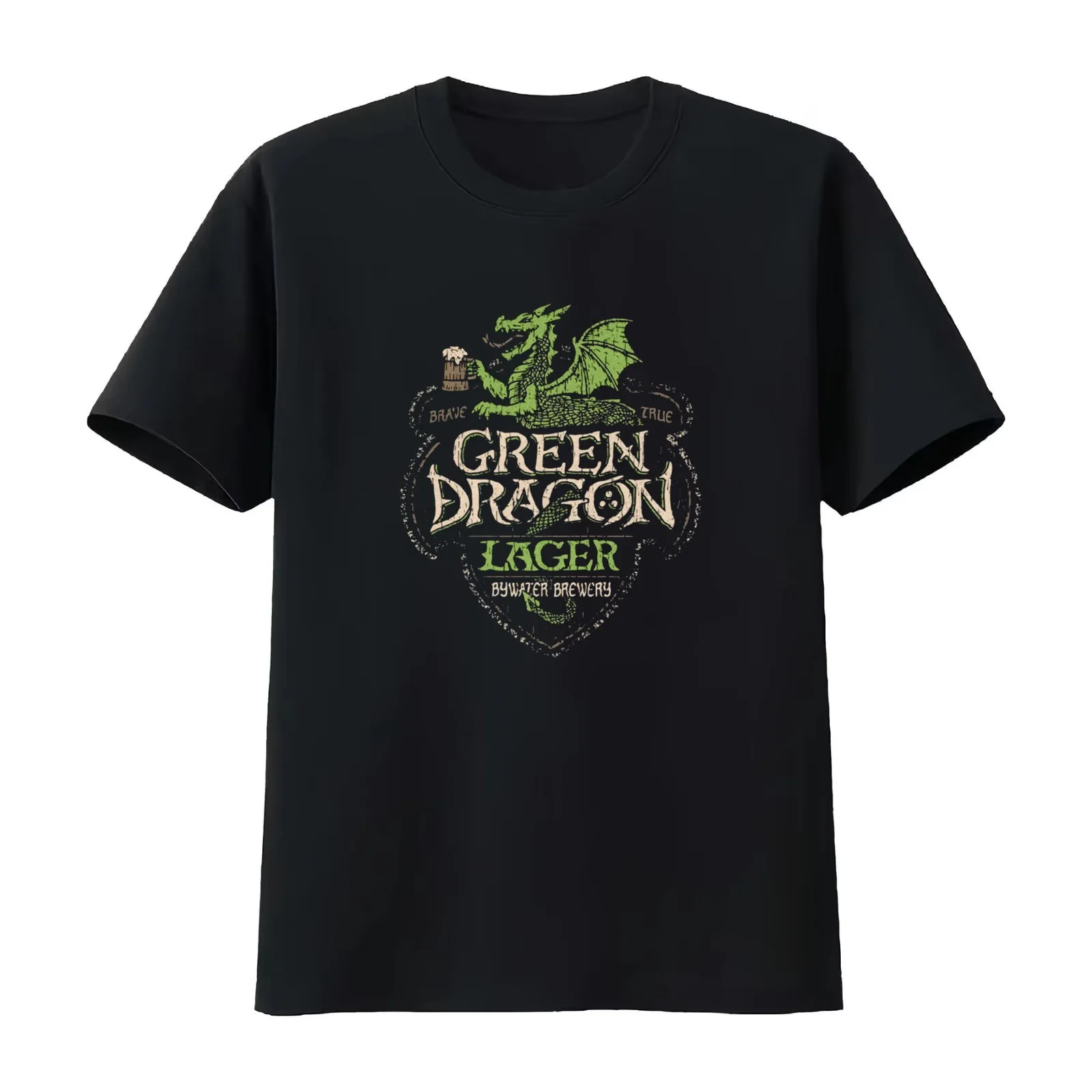 green dragon lager T-Shirt Summer Casual Cotton Tee Oversized Streetwear Tops Vintage Graphic Print Loose Fit Short Sleeve