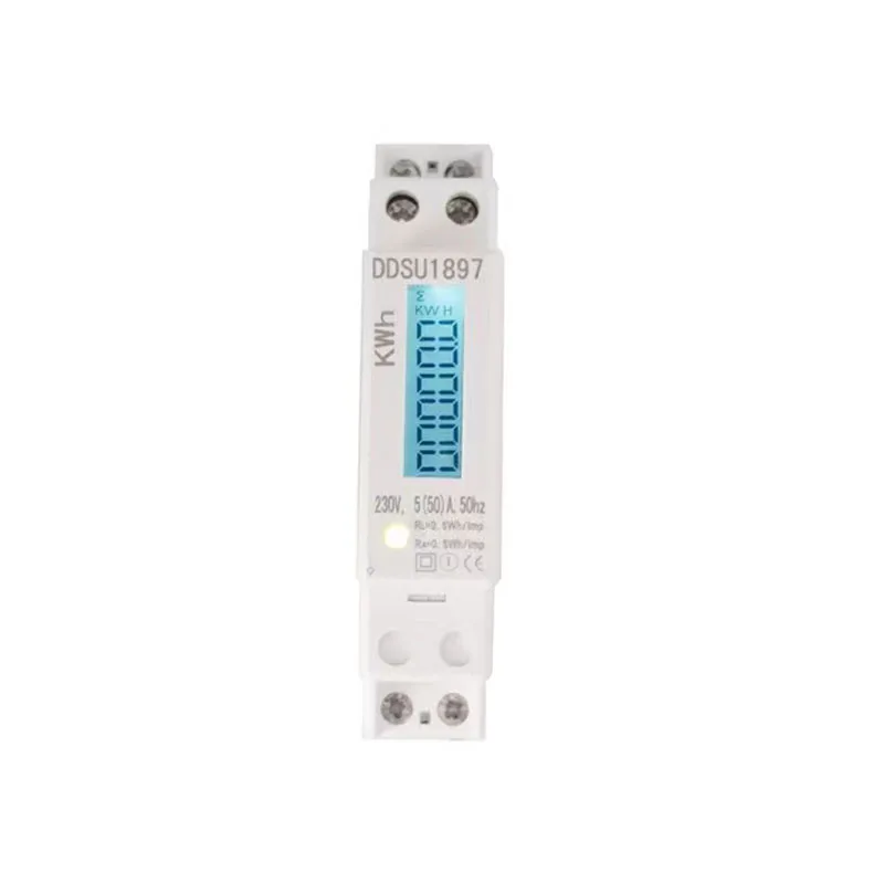 

Single Phase Two Wire LCD Backlit Wattmeter Power Consumption Watt Energy Meter kWh AC 5-32A 60A 230V 50Hz Din Rail Mount