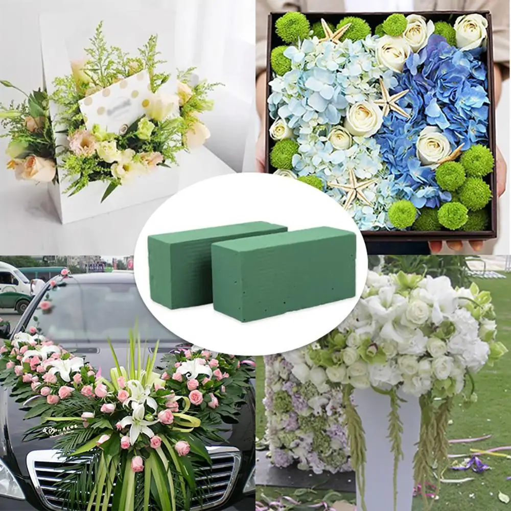 2 Pcs Floral Foam,Steckmos Wet Foam Set 23 X 11 X 7 Cm, Plug-in Bricks for Floral Arrangements,Sponge for Party Crafts, Cars