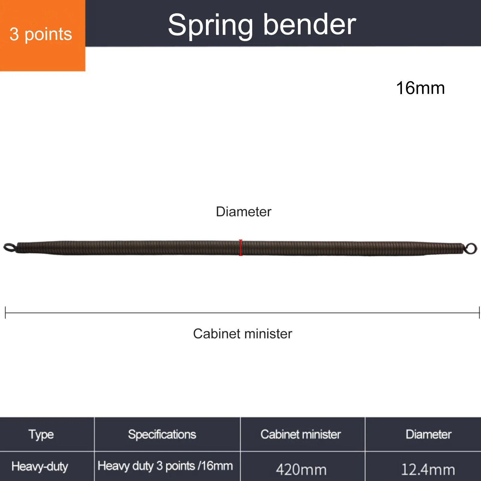 1pc 420mm PVC Wire Tube Spring Bender Heavy Duty 3/4/6 Points 1inch PVC Pipe Bender Wire Pipe Bending Manual Tool Curve Spring