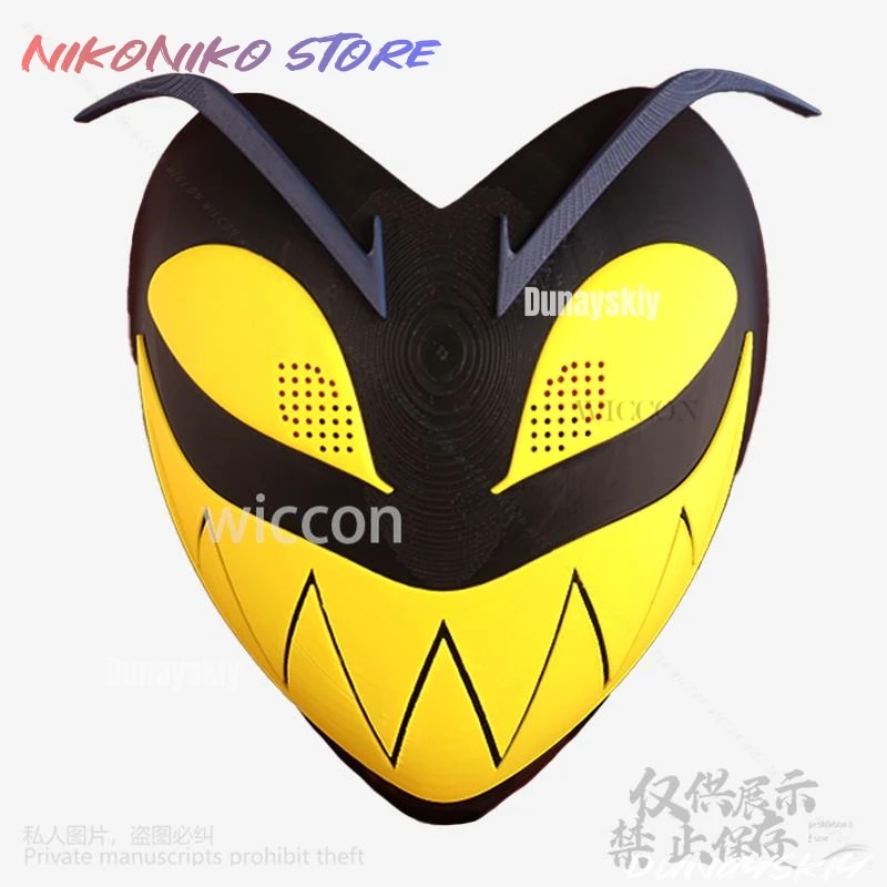 أنيمي فندق تأثيري آدم الكرتون زي أغطية الرأس أحمر أصفر ثلاثية الأبعاد الدعائم البلاستيكية الصلبة هالوين عيد الميلاد كوس Hazinn مخصص