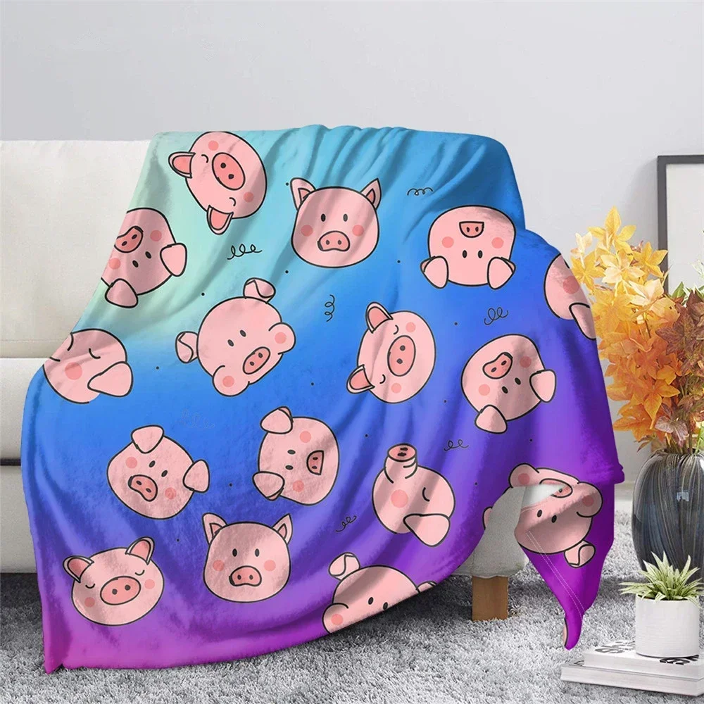 2026 Cute Pig Pink Fleece Blanket Warm Bedroom Throw Blanket On Bed Sofa Bedding Travel Sherpa Blankets For Adult Kids Girls Qui