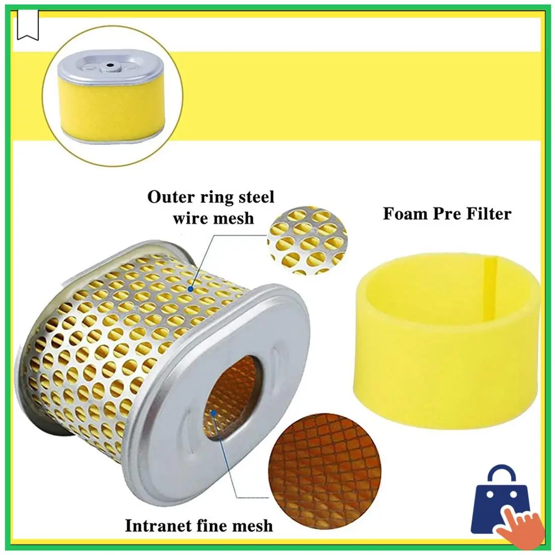 

Advanced 2 Pcs 17210-ZE1-505 Air Filter,Replace For Honda GX160 GX200 GX140 Engine 17210-ZE1-822 Air Cleaner,Plus Pre Filter