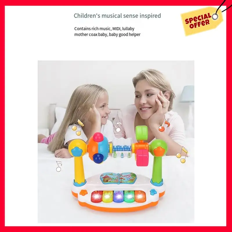 -A25M ألعاب البيانو للأطفال لوحة مفاتيح البيانو الموسيقية الدوارة مع صوت خفيف، ألعاب موسيقية، لعبة الموسيقى التعليمية المبكرة