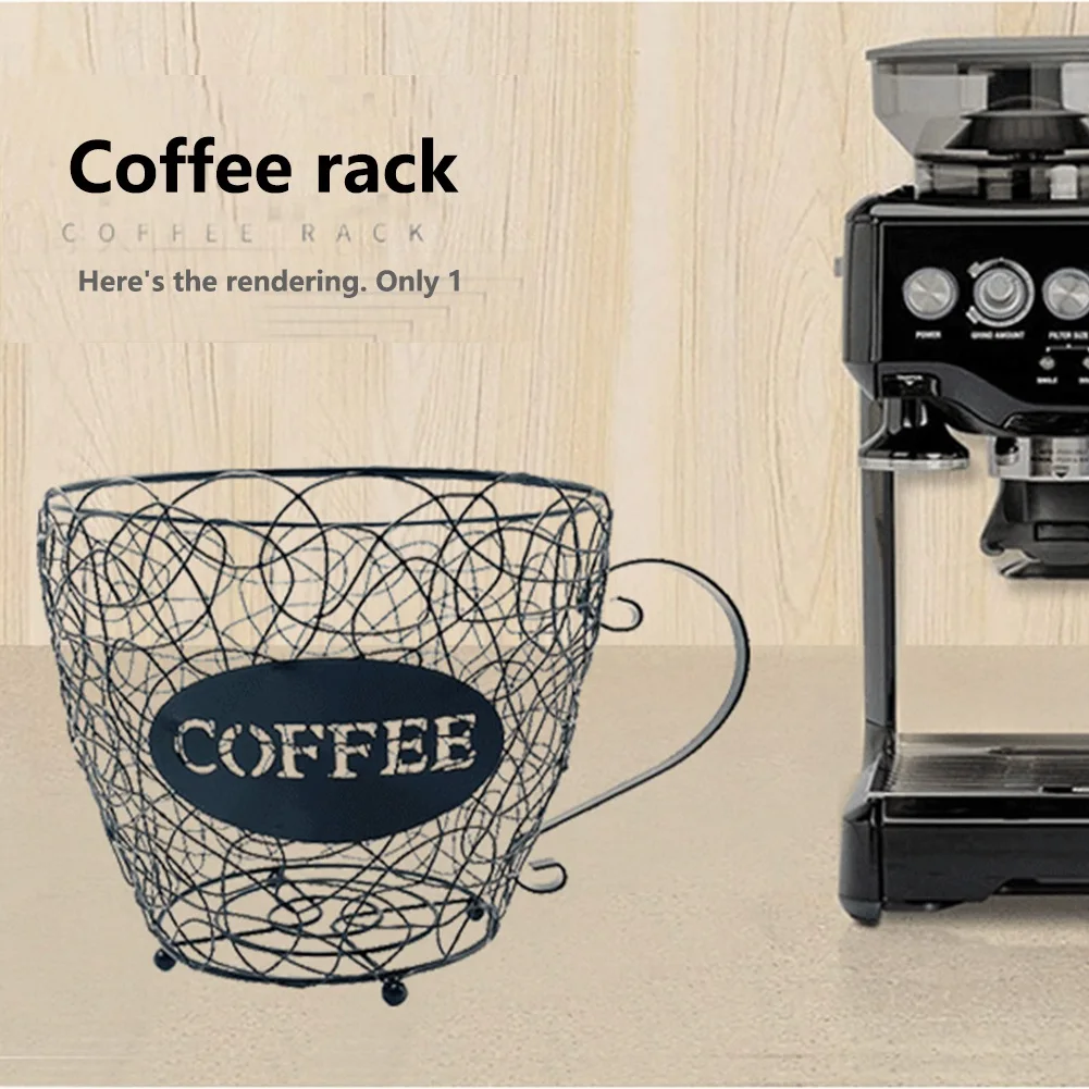 

B03C-Coffee Capsule Universal Storage Basket Coffee Cup Basket Coffee Pod Organizer Holder Black For Home Cafe Hotel