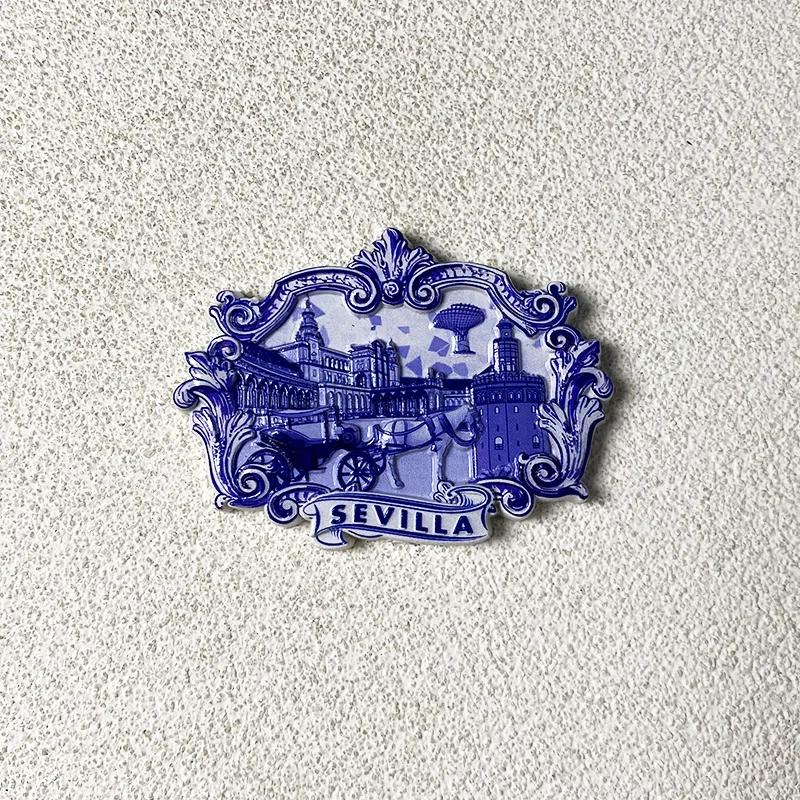 

Vintage Sevilla Spain 3D Resin Fridge Magnets - Decorative Landmarks for Kitchen & Home Decor