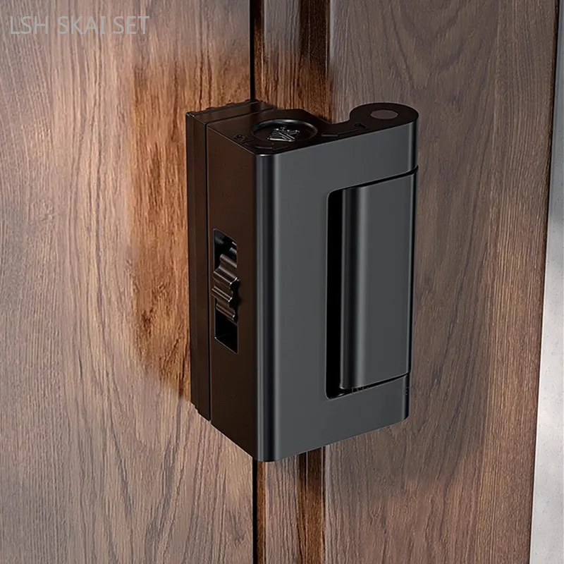 

Aluminum Alloy Adjustable Door Latch Without Punching Holes Travel Portable Safety Door Stop Anti-theft Safety Latch Door Locks