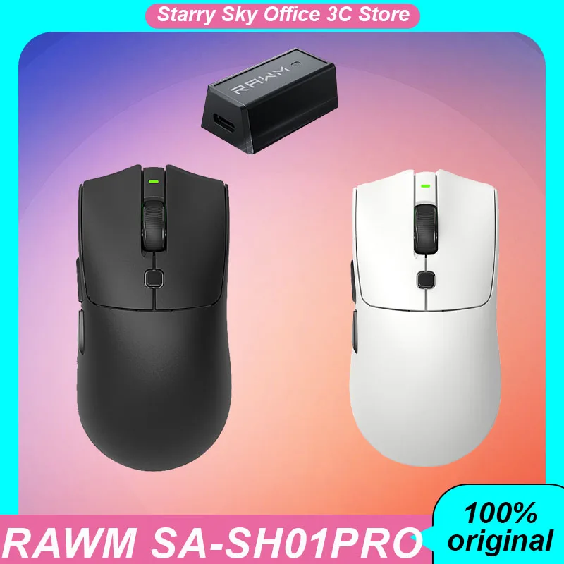 Rawm Sa-Sh01pro Wireless Mouse 2.4g 3mode Paw3950 Sensor 8000hz Low Latency Hot-Swap Micro Switch Gaming Mouse Pc Accessories