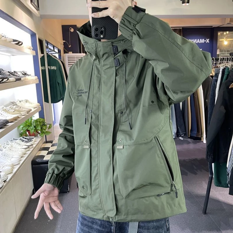 

Outdoor Assaultsuit Leisure Trend Men's Coat Spring and Autumn Hooded Sports Windproof Wear-resistant Mountaineering Jacket