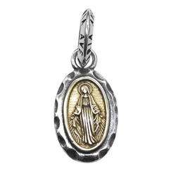 Fashion Silver Color Virgin Mary Metal Medal Men and Women Pendant Necklace Religious Style Prayer Amulet Jewelry（pendant+chain