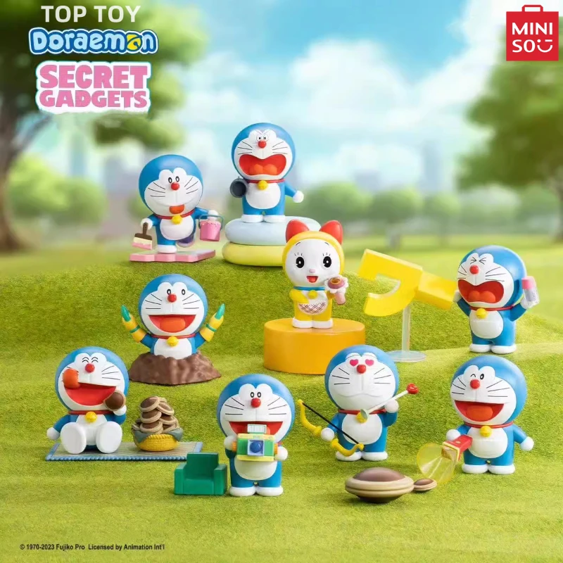 TOP ของเล่นกล่องตาบอด Doraemon Secret Prop Series รุ่น MINISO อะนิเมะ Dorami เดสก์ท็อปเครื่องประดับของเล่นเด็กรูปของขวัญวันเกิด