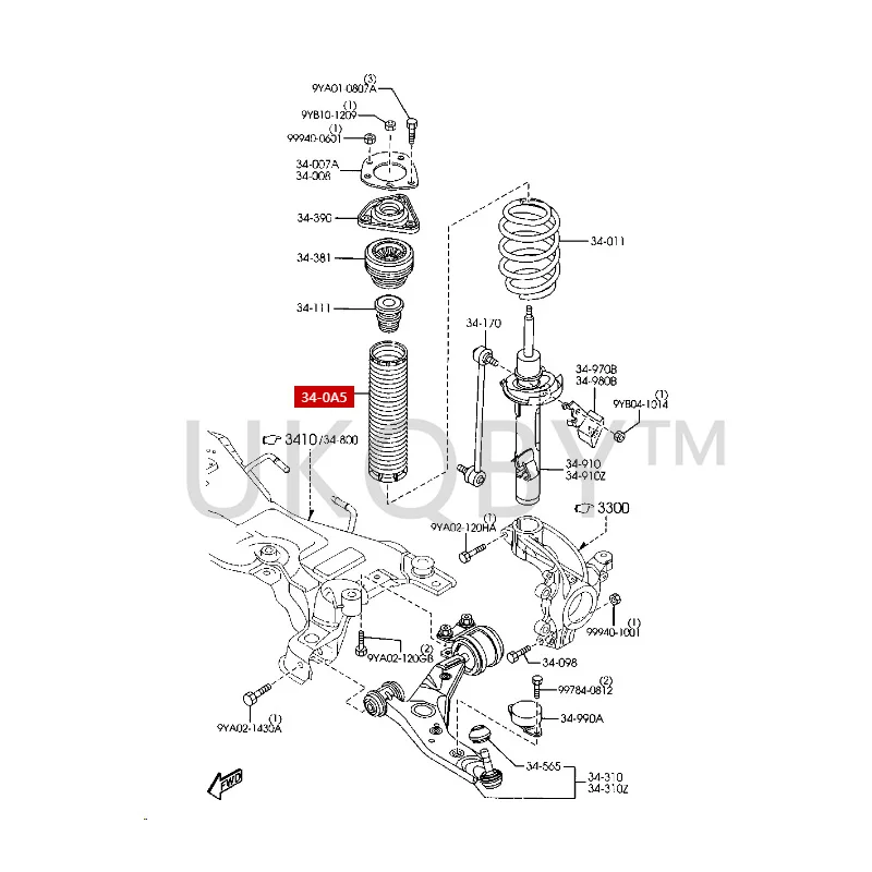 BP4K340A5B Suitable for Ma zd a 3 Ma 5 Star Cheng Shock absorber dust cover rubber sleeve