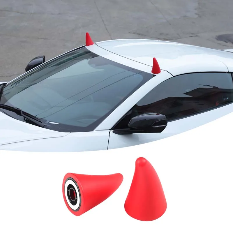 

For Chevrolet Corvette C8 2020+ PVC red car roof decoration horn three-dimensional sticker exterior modification accessories