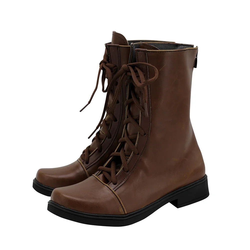 Final Fantasy 15 Prompto Argentum Cosplay Boots Brown Leather Shoes Custom Made Any Size (4)