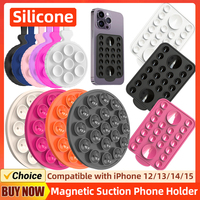 Magnetic Phone Holder Anti-Slip Silicone Suction Cup Strong Grip Holder Magnet Phone Stand for iPhone 12/13/14/15 for iPhone 15