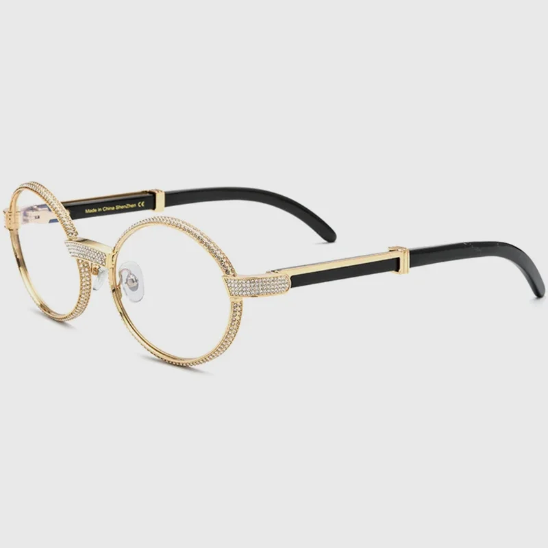 White Diamond Horn Natural Black Buffalo Horn Optical Leg Frames Women optical near-vision frames can be customized lenses