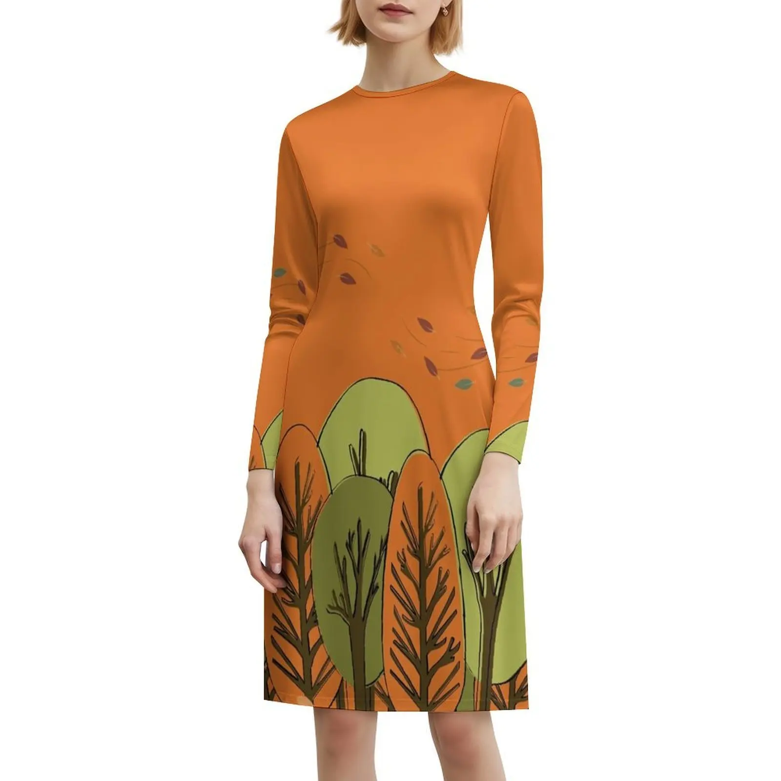 الخريف يترك نمط بوهو شيك فستان أنيق موضة شاطئ حفل زفاف ثوب الخريف يترك نمط الغواش الخريف فستان ل #6