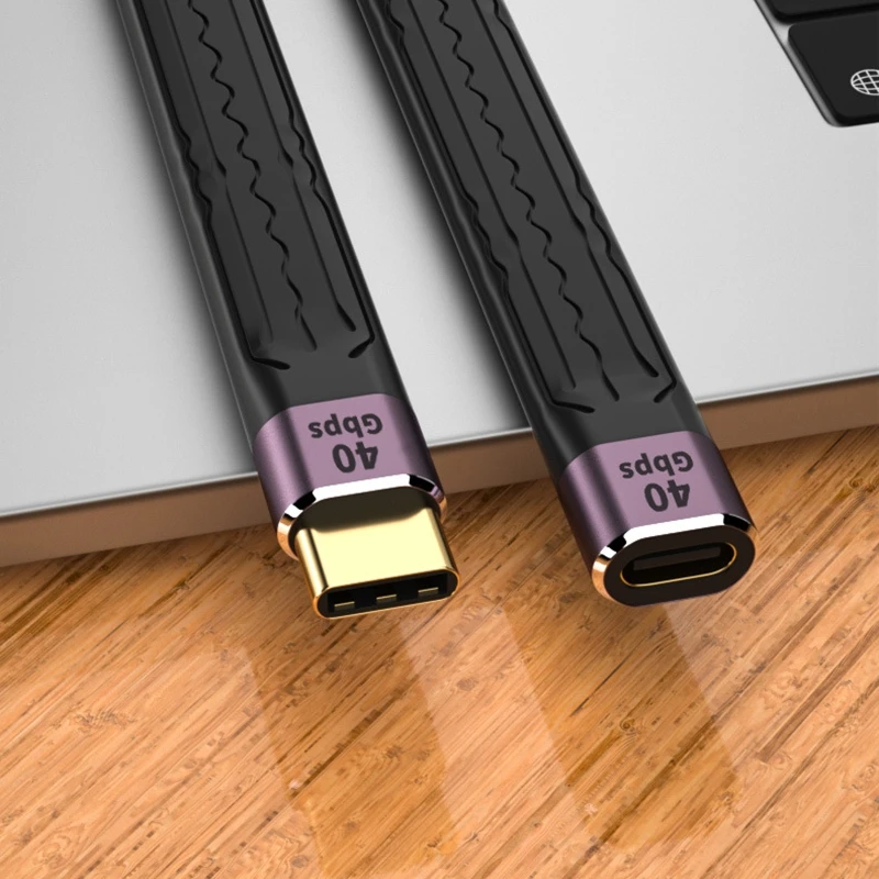 Przedłużacz 40 s przedłużacz USB C żeński na męski 100 przedłużacz przewód typu C przewód do synchronizacji danych do — zdjęcie produktu 5