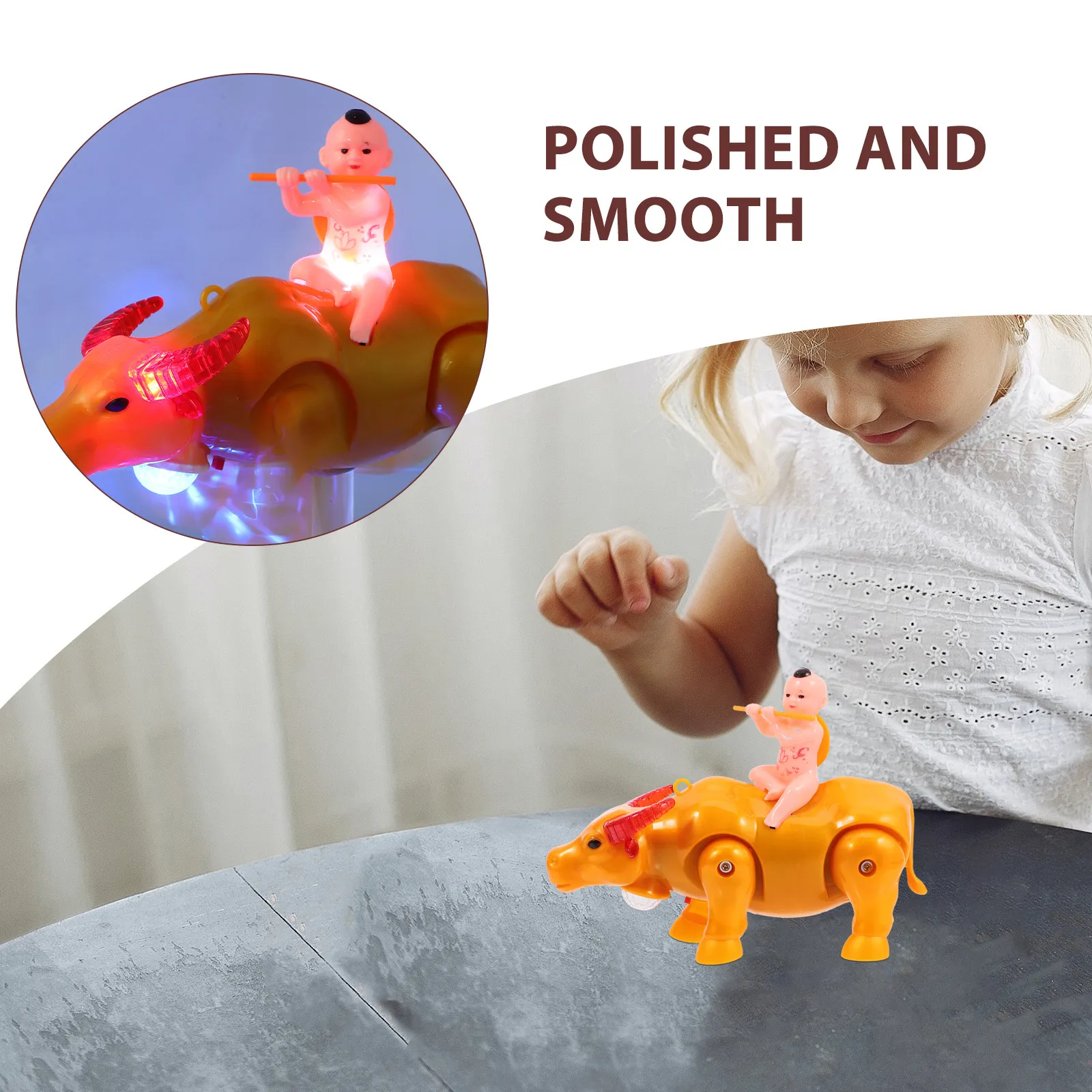 

Electric Cattle Pull Rope Stylish Walking Forward Kids Interactive Music Light Educational Plaything for Children Hand Eye