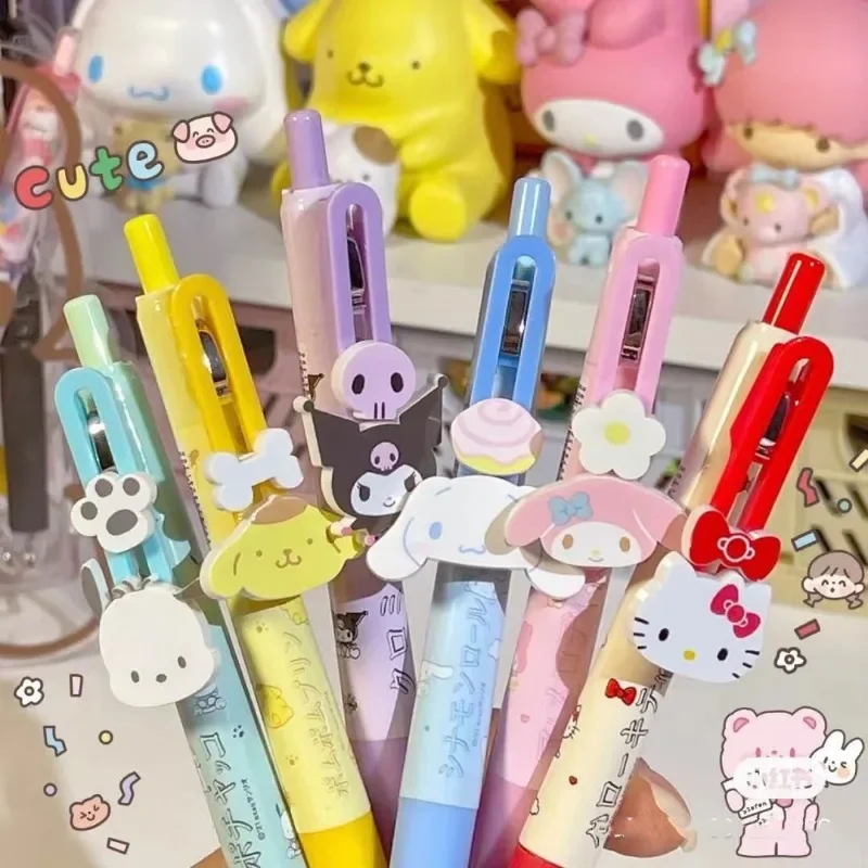 Sanrio cartoon Hello Kitty Kuromi My melody cute student writing press 0.5mm black ink pen writing smooth office supplies gift