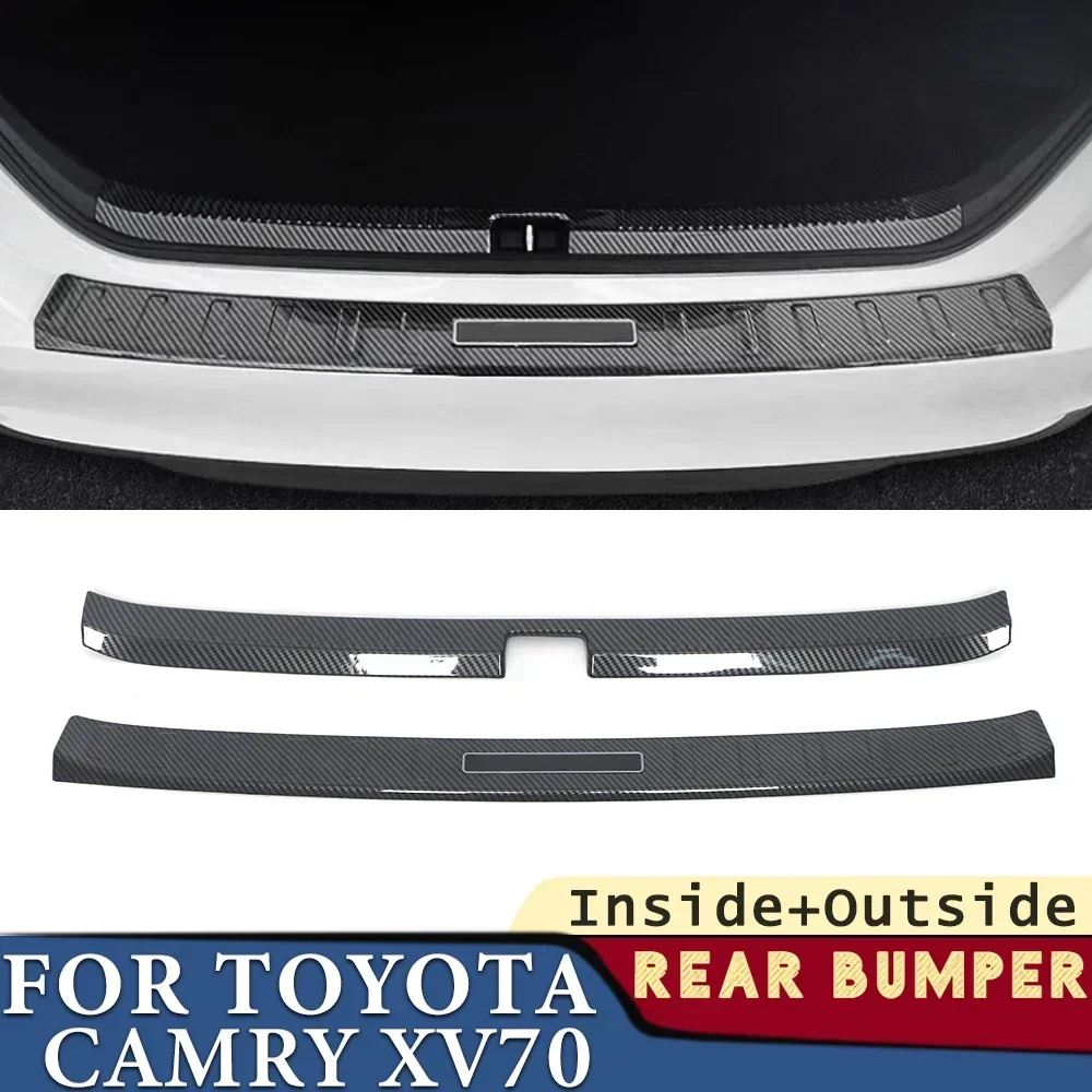 Trunk Bumper for Toyota Camry XV70 2018 2019 2020 2021 2022 2023 Car Accessories Rear Fender Protector Sill Pad Cover Sticker