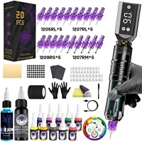 Kit de tatuaje LASTJUDG HM155-1, Kit de bolígrafo para tatuaje para maquillaje permanente, Kit de máquina de tatuaje, fuente de alimentación inalámbrica para tatuaje, Kit de tatuaje