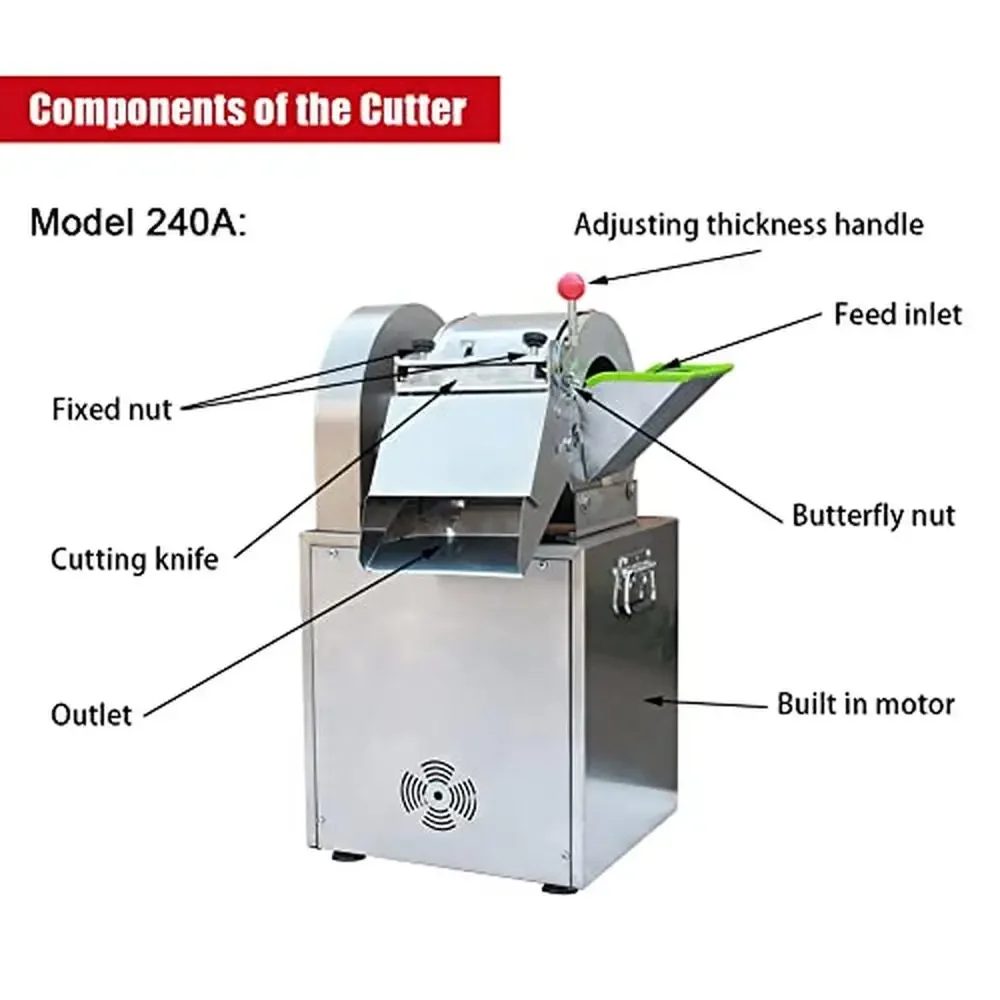 Commercial Automatic Potato Strip Cutter Slicer Machine 1500W 300-500KG/Hour Multi-function Stainless Steel Electric Centrifugal