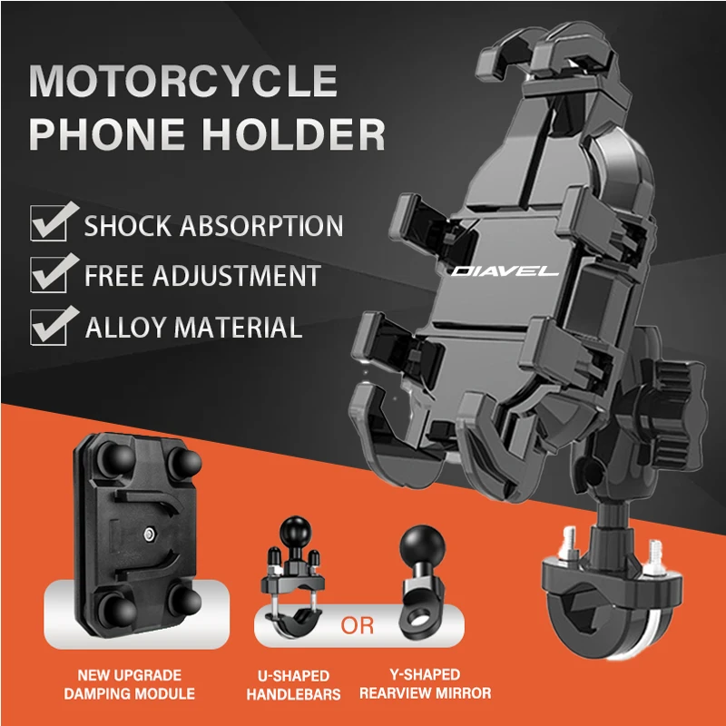 GPS Motorcycle Phone Shock Absorbing Alloy Navigation Bracket For Ducati Diavel V4 Monster S2R Panigale Scrambler Accessories