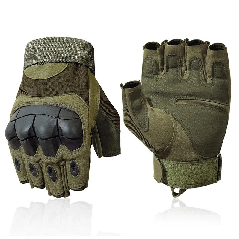 Outdoor Fingerless Gloves Hard Knuckle Paintball Hunting Combat Riding Hiking Half Finger Gloves