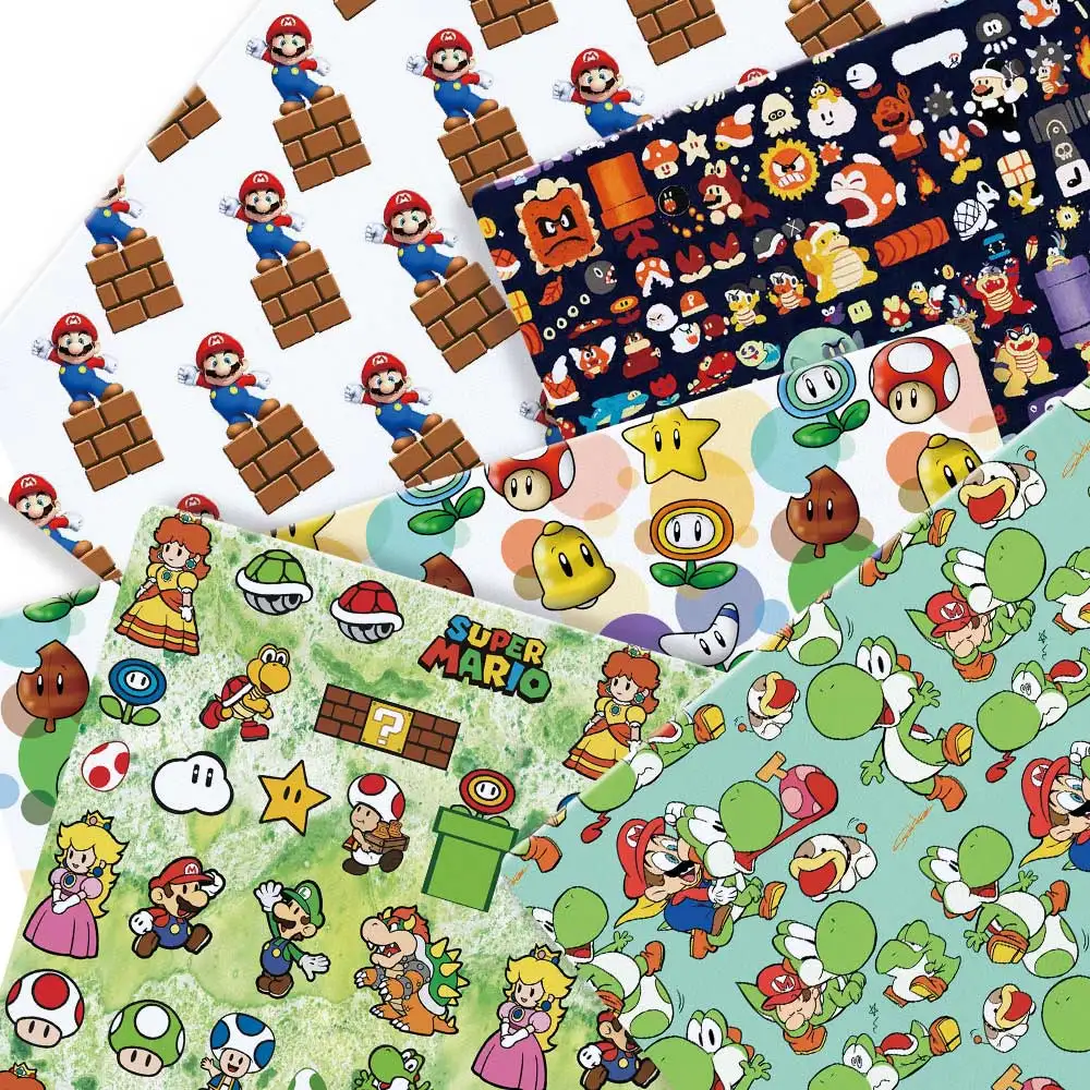 

Mario 100 cotton Cartoon Fabric 140*50cm Handmade Sewing Patchwork Quilting Baby Dress Fabric