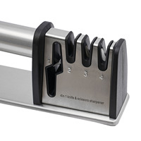 4 Stage Knife Sharpener, Multi-Functional Knife Sharpener, Professional Home Sharpening Tool Stone for Kitchen Knives & Scissors