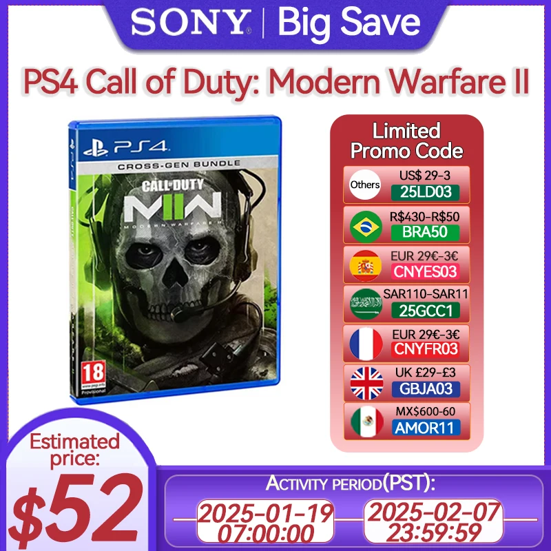 Sony PlayStation 4 PS4 Call of Duty: Modern Warfare 2 for Platform PlayStation4 PS4 PlayStation5 PS5 CD-version Game Consoles