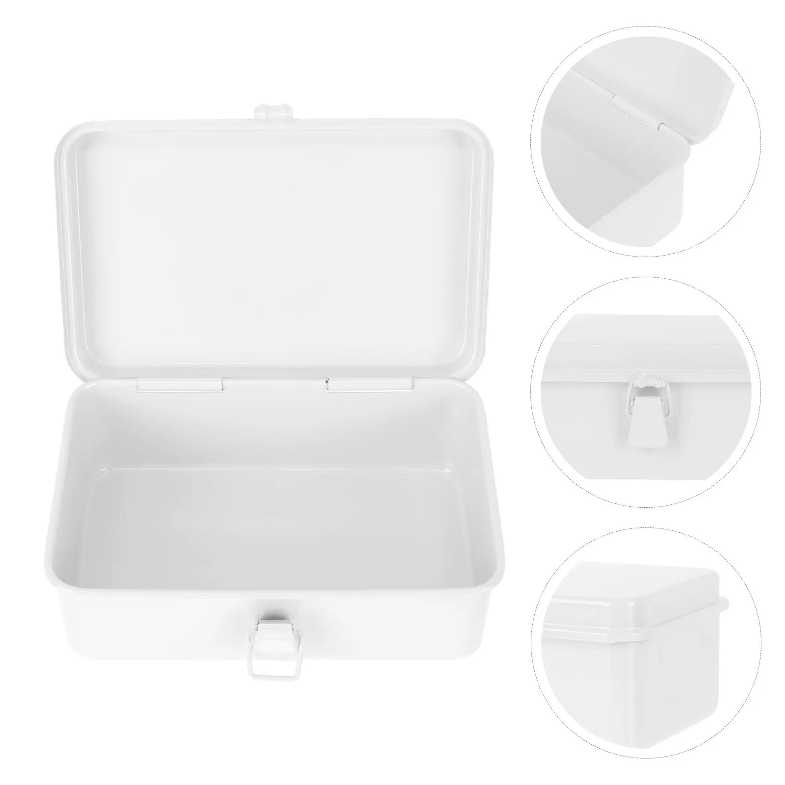 

Настольный органайзер для мелочей, 1 шт., прочный железный контейнер для канцелярии, с надежной защелкой, большой объем, гладкая поверхность