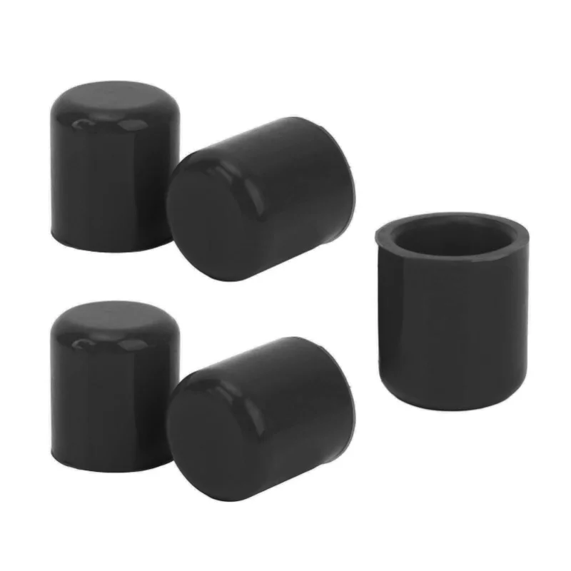 5 Pcs Intake Vacuum Hose Silicone Tube End Plug Cover Lanking Cap 25mm Inner Diameter Universal Fit For Car Black