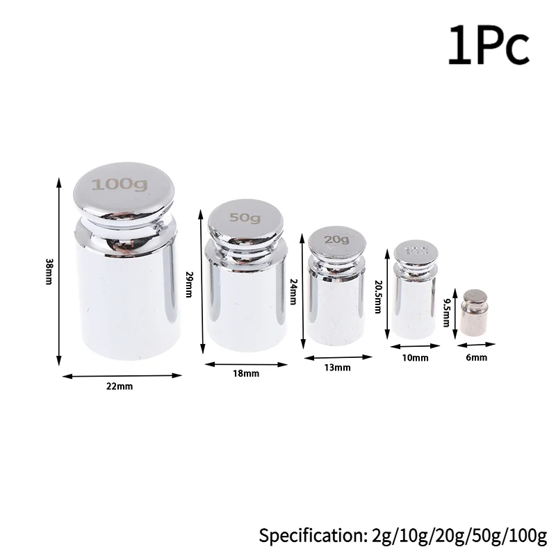 1Pc Electronic Balance Teaching Instrument Home Tool 2g/10g/20g/50g/100g Grams Scale Weights Chrome Plating Accurate Calibration
