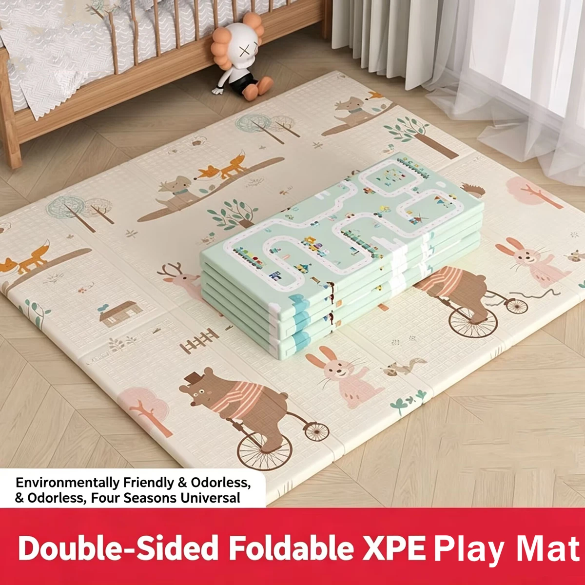Baby Play Mat Foldable Non-Toxic Educational Children's Carpet in The Nursery Climbing Pad Kids Rug Activitys Games Toys 180*100