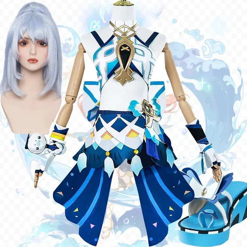 

Game Genshin Impact Cosplay Mualani Cosplay Costume Uniform Wig Shoes Suits Halloween Party Role Play Outfits for Women