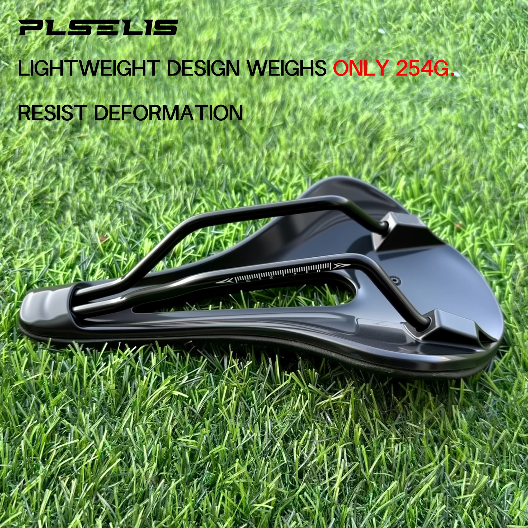 سرج دراجة الطريق Plselis مقاوم للماء وخفيف ومريح، مع وزن ممتص للصدمات 254 جرام، مجوف وجيد التهوية،