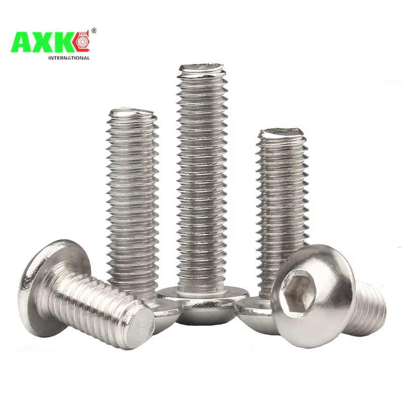 

ISO7380 M2 M2.5 M3 M4 M5 M6 M8 304 A2 Round Stainless Steel or Black 10.9 grade Hex Socket Button Head Allen Bolt Screw