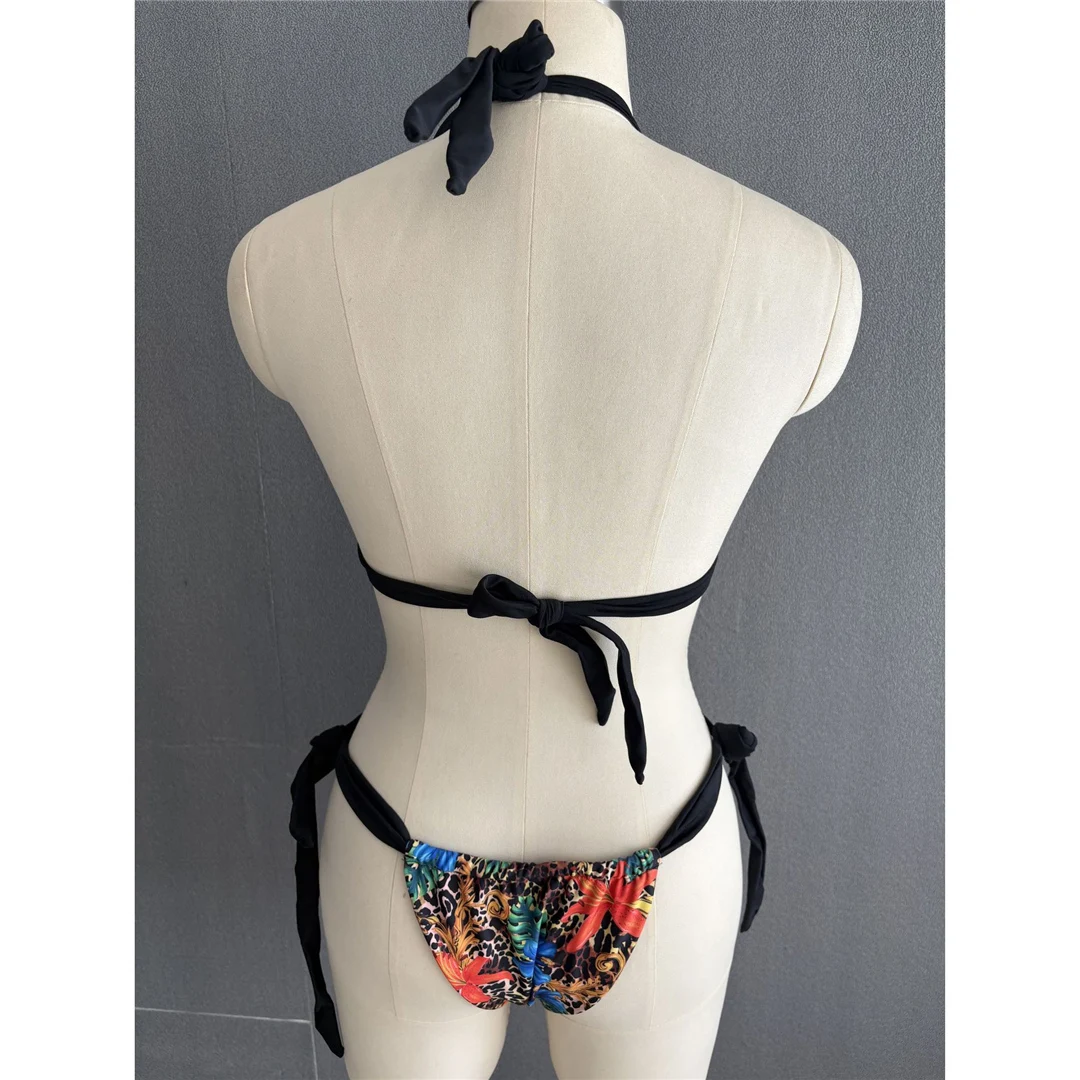 S - XL, mit Blumenmuster, trägerloses Bikini-Oberteil, Damen-Badeanzug, zweiteiliges Bikini-Set, Badebekleidung, Badeanzug, Modell V6212. – Detail 12