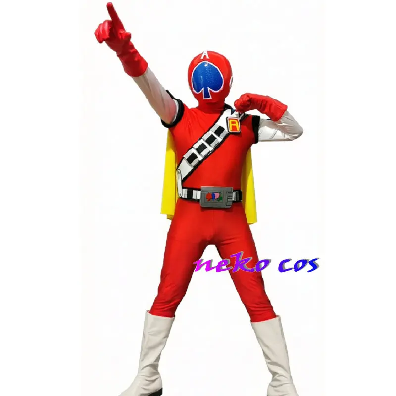 nekocos JAKQ Dengekitai J.A.K.Q.Dengekitai Spade Ace fullset mask belt gloves armcover shoes Cosplay Costume Custom Size