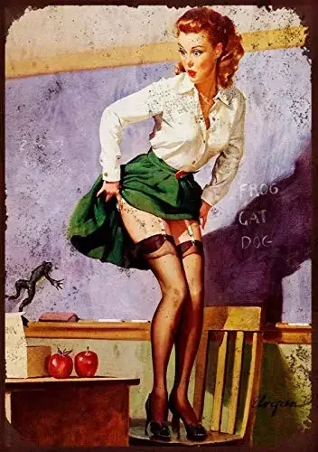 2026---Naughty Teacher Metal Tin Sign   Garage Bar Restaurant Club Decor