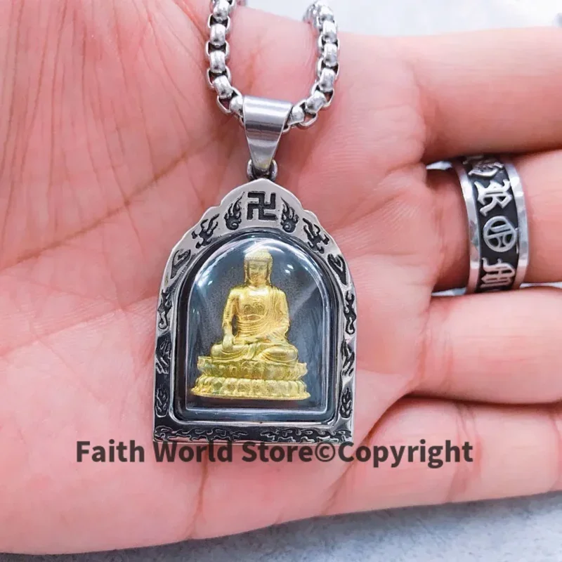 Special Offer Thailand Buddha card Greco-Buddhist pocket travel efficacious talisman Omnipotent Buddha Mantra Pendant Amulet