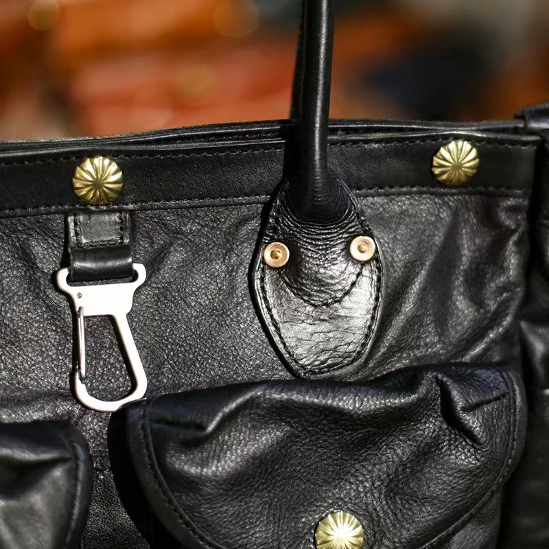 PNDME moda di lusso di alta qualità in vera pelle da uomo valigetta da donna borsa per laptop in pelle di mucca fatta a mano di design casual