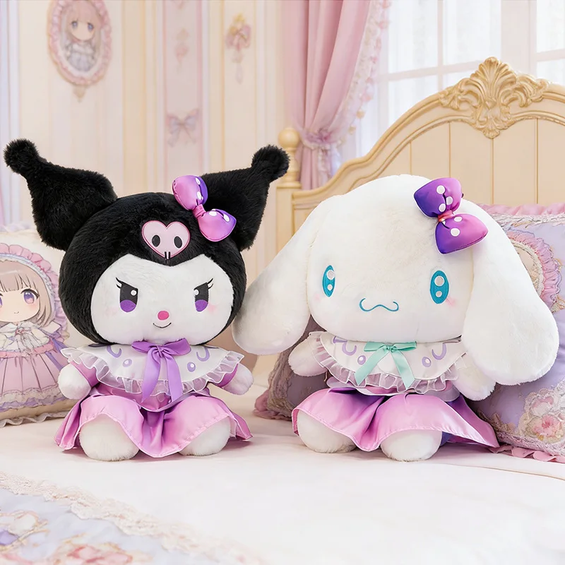 サンリオ新作-クロミ-シナモロール-ぬいぐるみ-大きめサイズ-チュールドレス入り-ふわふわ可愛いぬいぐるみ-誕生日プレゼント-ホームデコレーション-大人ファン向け