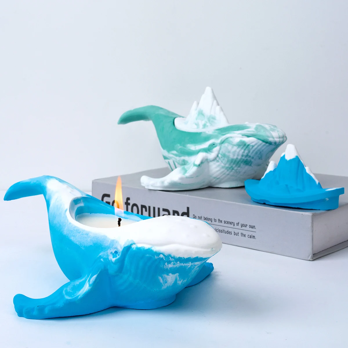 Large Whale Candle Jar Silicone Mold DIY Succulent Planter Gypsum Molds Concrete Resin Storage Box Craft Making Home Decoration