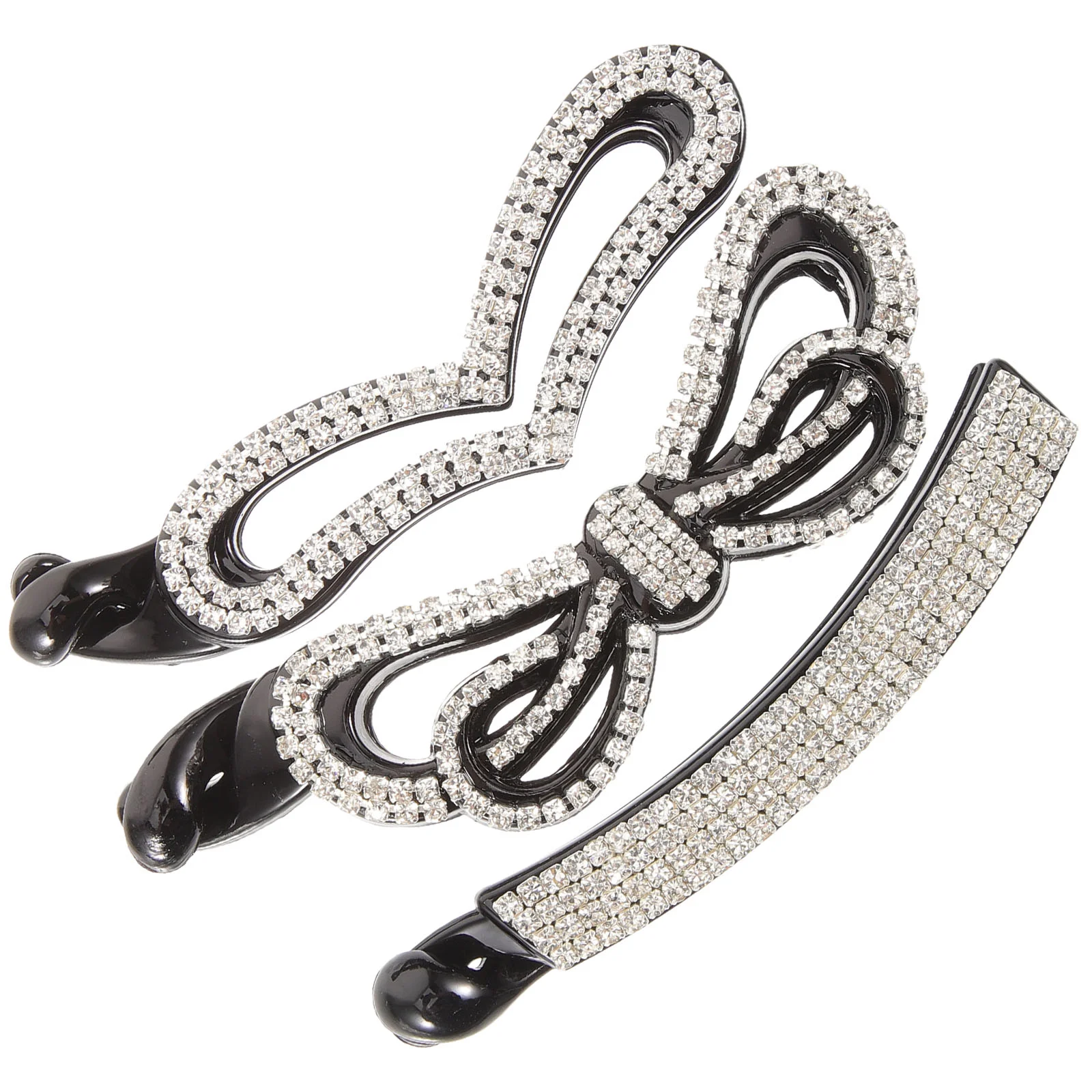 

Hair Volume Clip Clips for Girls Updo Ponytail Tooth Shape Rhinestone Claw Banana Women's Barrettes