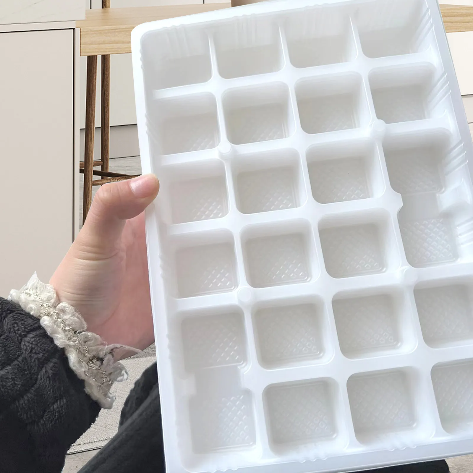 10Set Refrigerator Wonton Storage Box Stackable Sealed Lid Multi-Grid Freezer Food Storage Organizer Container