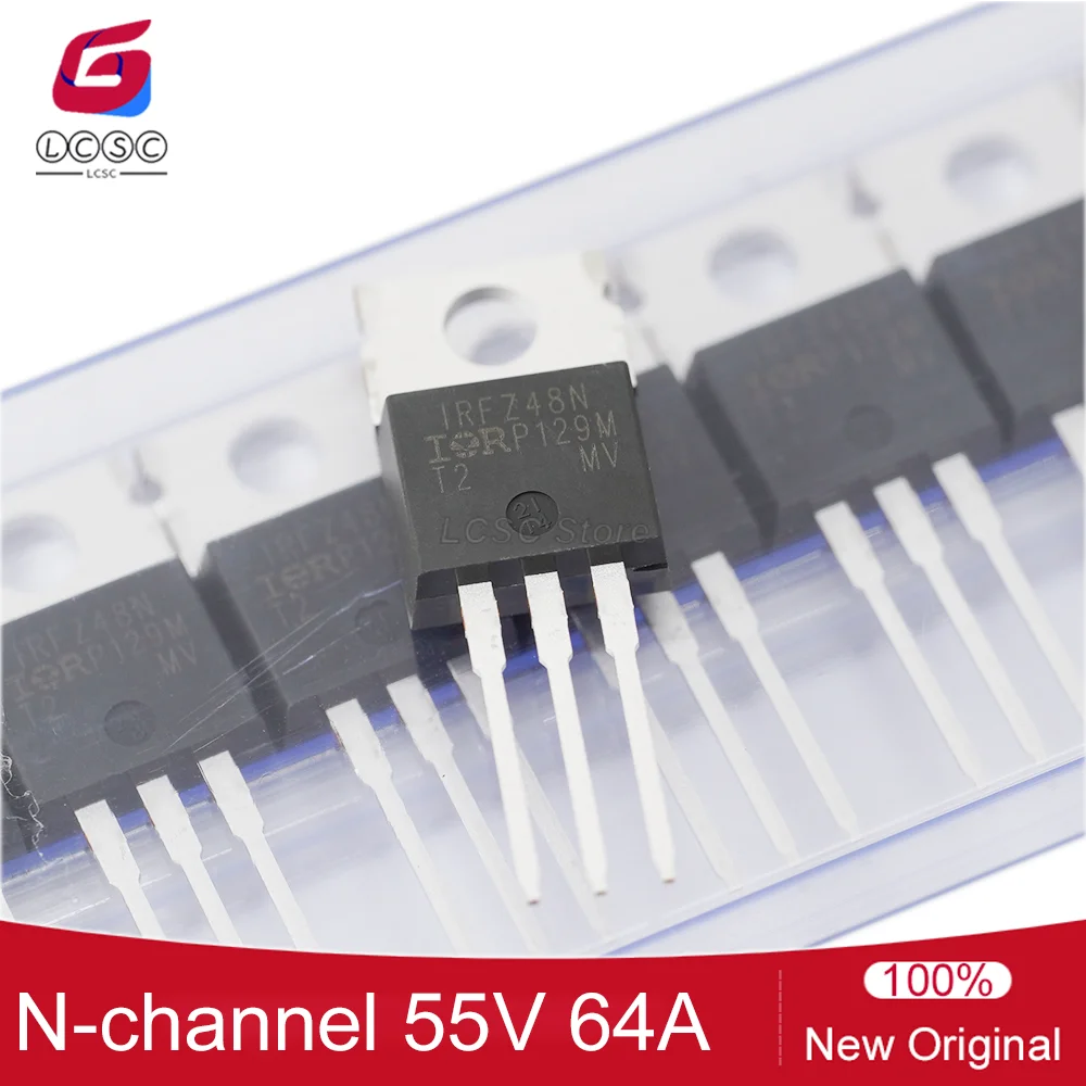 10Pcs/Lot Original IRFZ48N Power MOSFET N-Channel 55V 64A 130W TO-220AB Transistor IRFZ48NPBF For DC Motors Inverters